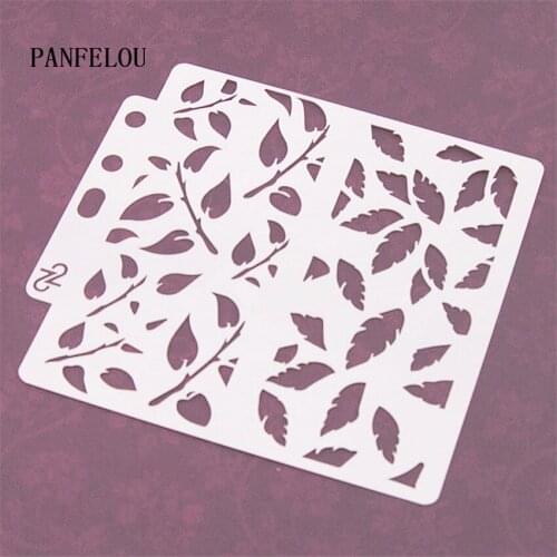 Lovely leaves scrapbook stencils spray plastic mold shield DIY cake hollow Embellishment printing lace ruler Valentines Day