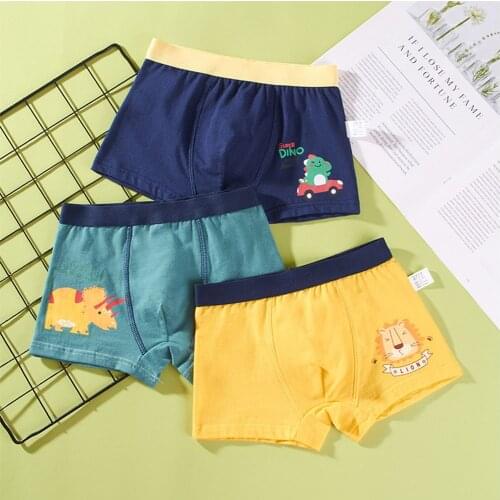 Childrens Underwear for Kids Cartoon Shorts Soft Cotton Underpants Boys Panties 3/4 Pairs/Lot