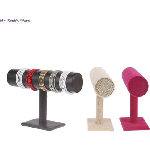 Velvet /PU Leather Bracelet Bangle Necklace Display Stand Holder Watch Jewelry Organizer T-Bar Rack