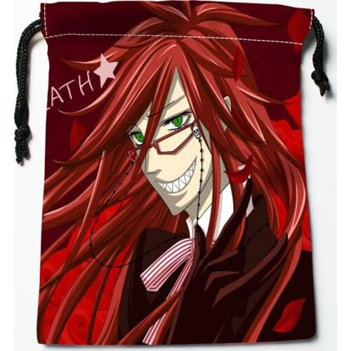 Nice Grell.Sutcliff Drawstring Bags HD Print 18X22CM New Arrival Soft Satin Fabric Resuable Storage Clothes Bag Shoes Bags 0303