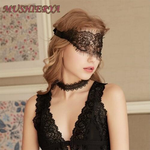 1 Piece Lovable maiden Style Accessories Black Sexy Lace Eyelash Eye mask transparent fun accessories Eye Mask