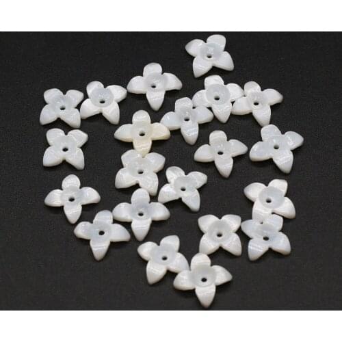 10pcs Natural Freshwater White Shell Beads Fine Pearls Shell Flower Beads for Making DIY Jewelry Necklace Accessories