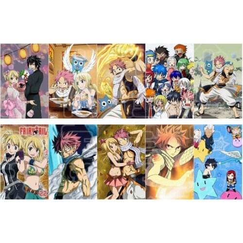 10pcs/set Anime Card Stickers of Fairy Tail Gajeel Reitfox Cool Design Cosplay Accessories for Men Women Collection (5.4x8.5cm)
