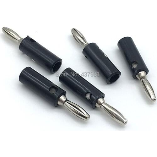 100pcs 4mm Banana Plug Connector Jack Screw-type Banana Head Black Color Nickel-plated Plastic Banana Plugs