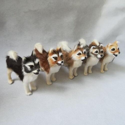 12x10cm real life toy dog plastic& furs wolfhound model one lot /5 pcs .home decoration toy gift h1377