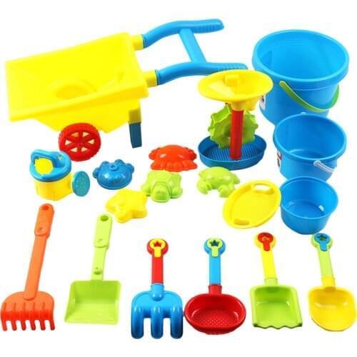 19/24pcs Beach Toys For Kids Beach Game Toys Play Water Toys Sandbox Set Kit Summer Toys For Beach Play Sand Water Play Cart