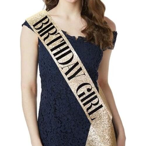 2021 Happy Birthday Queen Girl Satin Sash 21 30 50 Birthday Sash Party Supplies Birthday Decoration Wedding Anniversary Decors