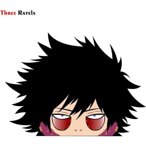 Three Ratels FC173 3D Dabi Anime Peeking Sticker Car Window Motorcycle Car Bumper Waterproof Body for Car Decal