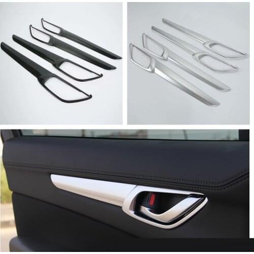 Door Inner Handle Bowls Cover Strip Trim 4pcs For Mazda CX-5 CX-8 2017-2020 Car Styling Accessories
