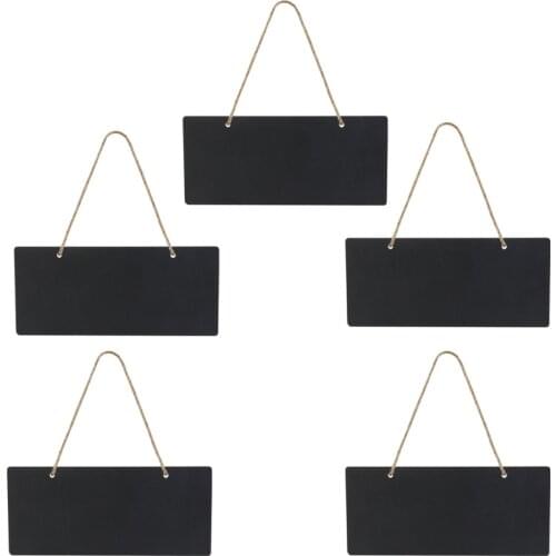 5pcs Mini Rectangle Chalkboards One Sided Black Board For Message Board Signs