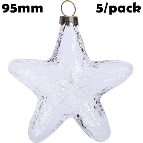 Promotion - DIY Paintable Home Event Garden Glass Christmas Decoration Ornament 95mm Glass Starfish, 5/Pack