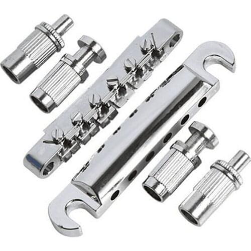 6 String Alloy Electric Guitar Tailpiece Bridge Saddle Locking Roller for Lp Guitar Silver High Quality Exquisite Durable Tools