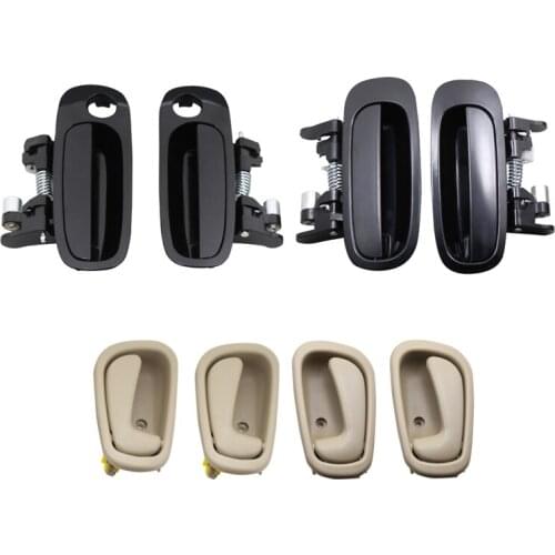 8PCS BLACK EXTERIOR AND BEIGE Interior door handle for FOR TOYOTA Corolla 1998 1999 2000 2001 2002