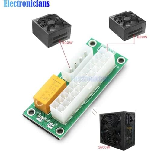 ATX 24Pin to Molex 4Pin Dual PSU Power Supply Sync Starter Extender Cable Card For BTC Miner Machine add2psu