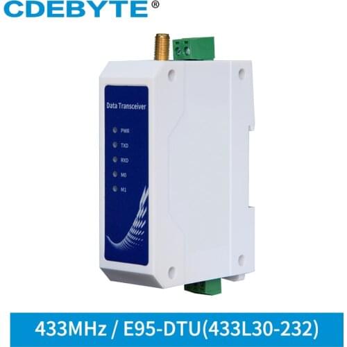 E95-DTU(433L30-232) Wireless Transceiver 30dBm 433MHz RS232 Wireless Module SMA-K Interface Din-Rail LoRa Modem Long Distance