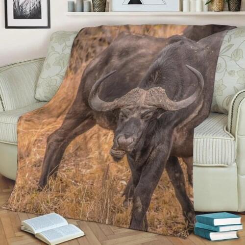 Black bison Flannel Throw Blanket 3D Printed Keep Warm Sofa Child Blanket Home Decor Textiles Dream Family Gift