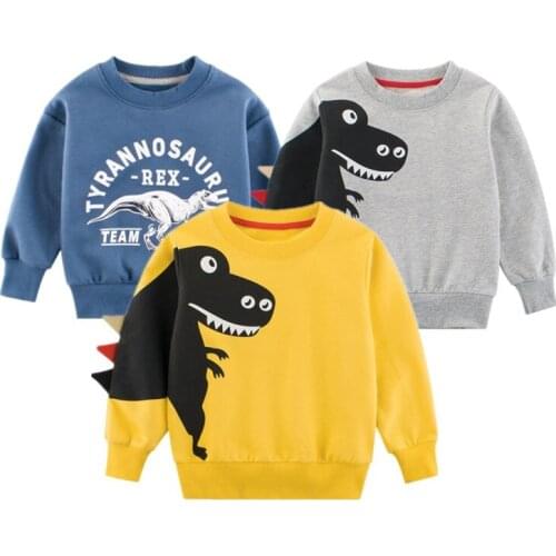 Children Spring Autumn Clothing Boys Printes Cartoon Streetwear Kids Fashion Dinosaur Jacket Sweatshirt