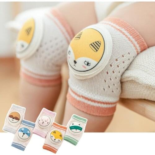 0-3T Hollow Out Mesh Crawling Knitted Baby Socks Cartoon Animals Print Knee Pads Newborn Kid Boys Girls Socks