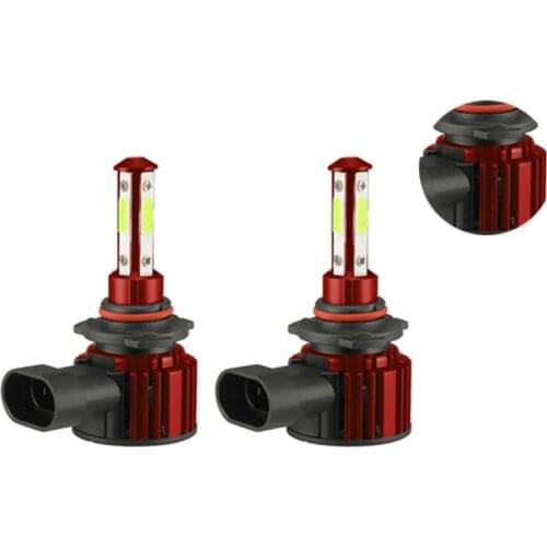 F8 4-Side Glow LED Car Headlight Automobile LED Lamp Upgrade Section Universal Car Headlight 9005 Red