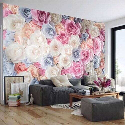 Photo Wallpaper Modern Romantic Flower Sea Flower Mural Living Room Bedroom Wedding House Backdrop Wall Home Decor Wall Paper 3D
