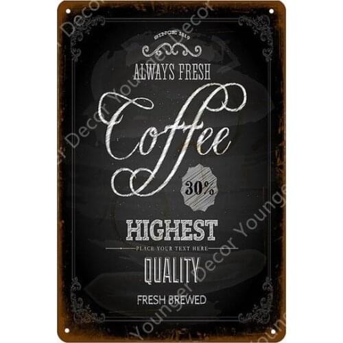 Starts A Cup Of Coffee Metal Tin Signs Caffeine Wall Decoration Pub Bar Pub Cafe Shop Home Decor Vintage Metal Poster YI-047
