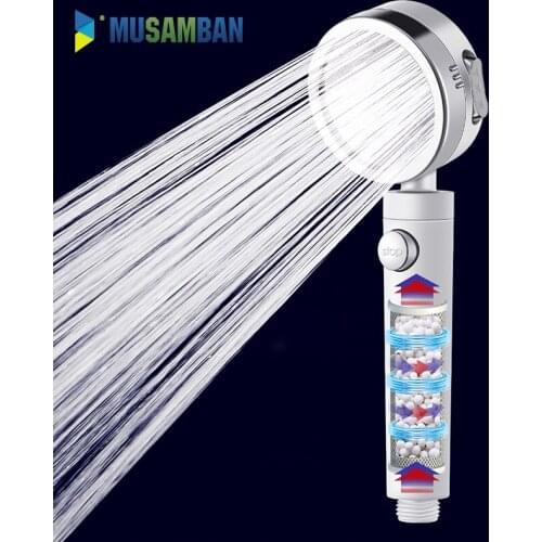 MUSAMBAN Dechlorination Pressurized Shower Head High Pressure Water Saving Rain Shower Accessory Home Bathroom Accessories Set