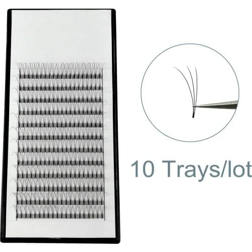 Wholesale 10 Trays Premade Fans Eyelashes Extension 3D Short Stem 8mm-16mm Long Volume Eyelash 3D Individual Lashes Vendor