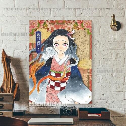 Nezuko Kamado Kimetsu no Yaiba Canvas Decoration Prints Poster Living Room Pictures Home Decor Bedroom Study Wall Art Painting