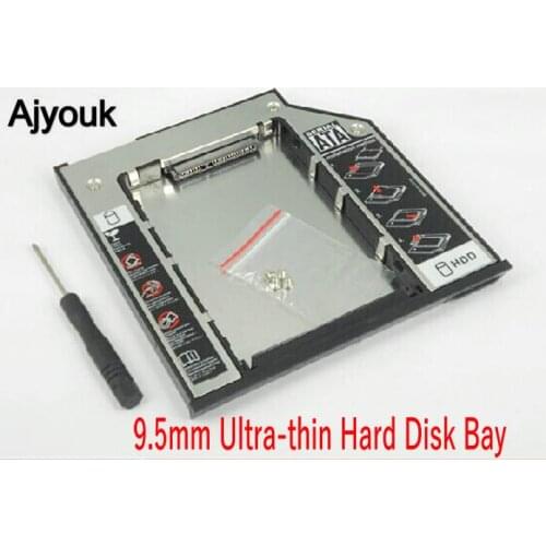 50PCS Ultra-thin 9.5MM Second HDD Caddy 2.5 inch Sata3.0 Hard Disk Drive Bracket For Dell Latitude E-series E6400 E6410