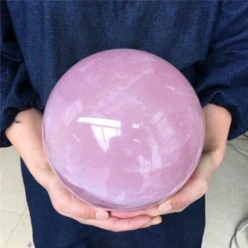 10000-13000g Natural Rose quartz crystal Ball Reiki healing + base sitting