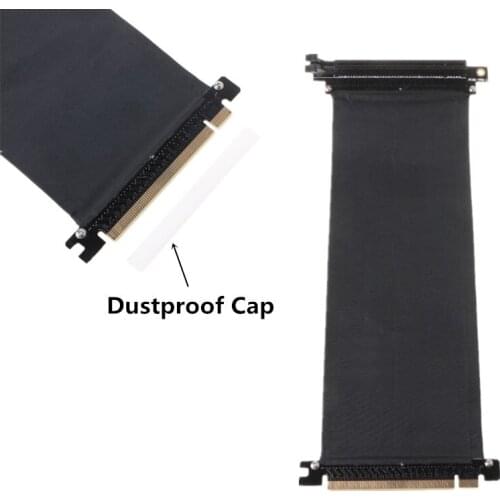 PCI Express PCIe3.0 16X to 16X Flexible Cable Card Extension Port Adapter 90 Degree Angle High Speed Extender Riser Card