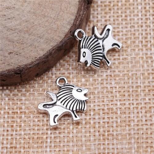 WYSIWYG 5pcs 16x15mm Double Sided Animal Lion Charm Pendants For Jewelry Making Small Lion Pendants Charm Lion