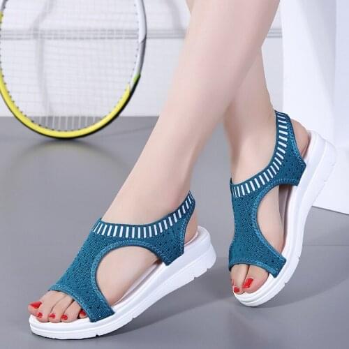 Women Sandals 2021 Fashion Breathable Comfort Ladies Sandals Summer Shoes wedge Black White Sandal