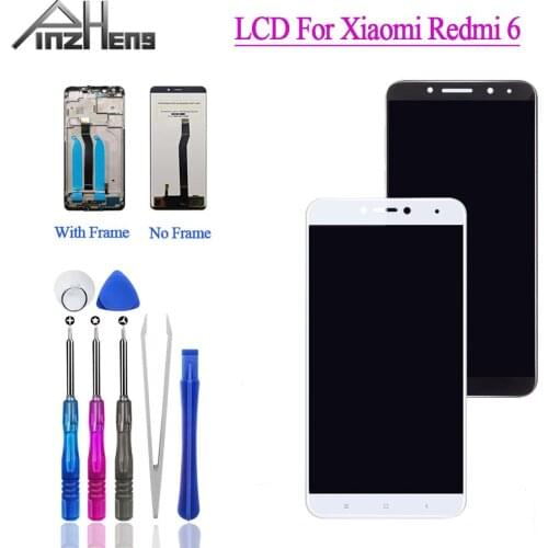 PINZHENG Phone LCD For Xiaomi Redmi 6 LCD Display Touch Screen Replacement For Redmi 6 LCDS Digitizer Assembly With Frame