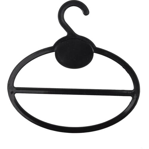 20x Scarf Shawl Tie Holder Organizer Oval Plastic Hangers Storage Hangers Black mj