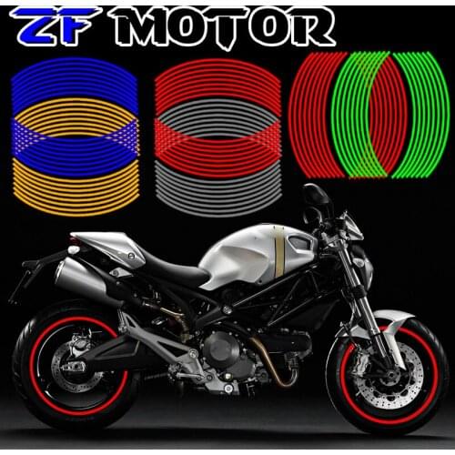 16 Strips Reflective Motocross Bike Motorcycle Sticker For 17' 18' Motorcycle Auto Wheel Rim Motorbike Moto Stickers Car Styling