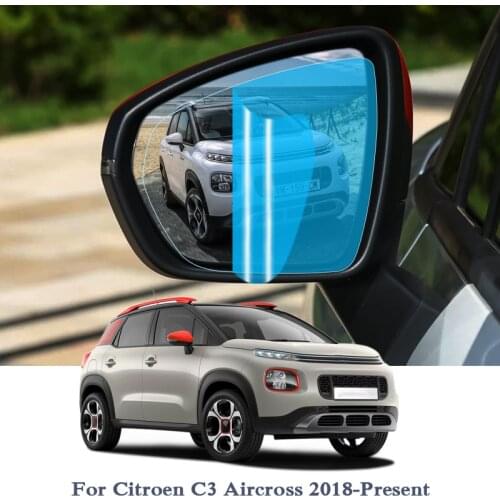 2PCS Anti Fog Car Window Clear Film Car Rearview Mirror Protective Film For Citroen C3 Aircross 2018 2019 Waterproof Car Sticker