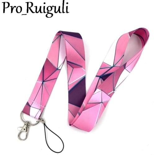 30pcs Pink Lattice Pattern Lanyard for Keys Phone Cool Neck Strap Lanyard for Camera Whistle ID Badge Cute webbings ribbons Gift