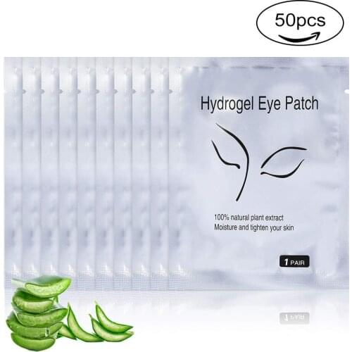 50Pcs Women Collagen Eye Pastes Set Mild Moisturing Eyelash Pad Lashes Extension Mask Eyepads Suitable for Makeup Salons