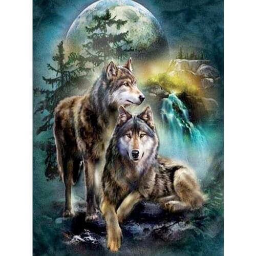 5d Diamond Painting Wolf King Couple Diy Diamond Embroidery Craft Painting Mosaic Gift Animal Diamond Wall Arts Decor