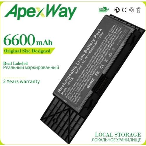 Apexway 6600mAh 9 cell Laptop Battery For DELL BTYVOY1 For Alienware M17X R3 R4 MX 17xR3 MX 17xR4 318-0397 451-11817 7XC9N C0C5M