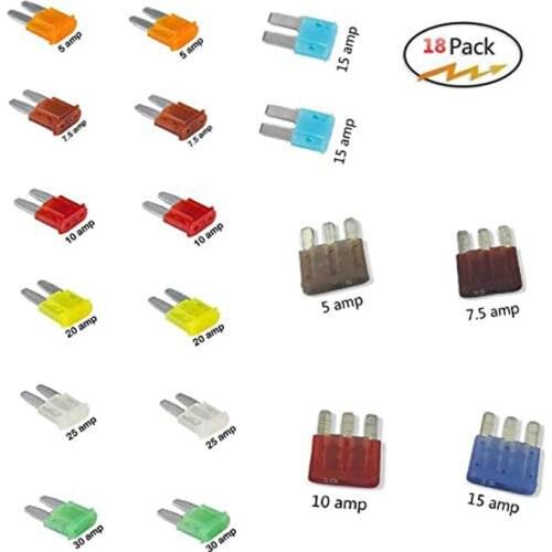 Auto Car Micro II 2 Blade and Micro II 3 Fuse 5A 7.5A 10A 15A 20A 25A 30A Assortment ATO ATC Fit for F150 Jeep