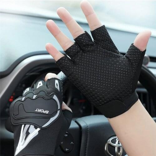 Quick Dry Bicycle Gloves For Cycling Mens Fingerless Gloves Solid Mtb Bike Riding Glove Anti-Slip Motorcycle Driving Gloves