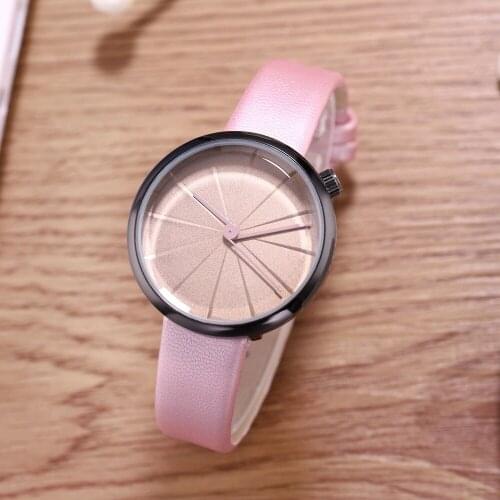 Ladies Watch Luxury Color Dial Crystal Minimalist Surface Very Thin Belt Ladies Quartz Watch Gift Ladies Irregular Pointer Watch