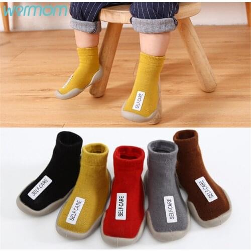Warmom Korean Version 0-4 Years Old Explosive Baby Toddler Shoes Fabric Label Non-Slip Childrens Socks Shoes