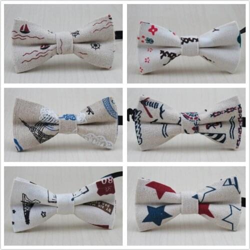 New Fashion Cute Baby Bow tie Boys Girls Bowtie Kids Bow Ties Cotton Linen Butterfly Tie Flowers/Star Bowtie for kids Hotsale