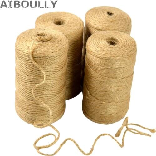DIY Jute Twine 100M Natural Sisal 2mm Rustic Tags Wrap Wedding Decoration Crafts Twisted Rope String Cord Events Party Supplies