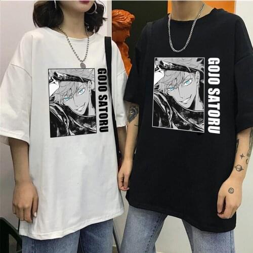 Anime Jujutsu Kaisen Gojo Satoru T-shirt Unisex Summer Short Sleeve T-shirt Loose Casual Top Harajuku Style