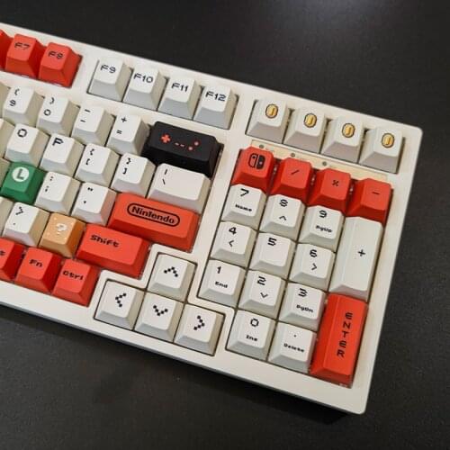 Mario Cherry Profile PBT Keycaps Dyesub for Mechanical Keyboards 61 64 84 68 108 75 96 keyboard