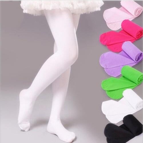 Summer Spring Ballet Dance Tights for Girls Stocking Children Velvet Solid White Pantyhose Candy Color Kids Pantyhose